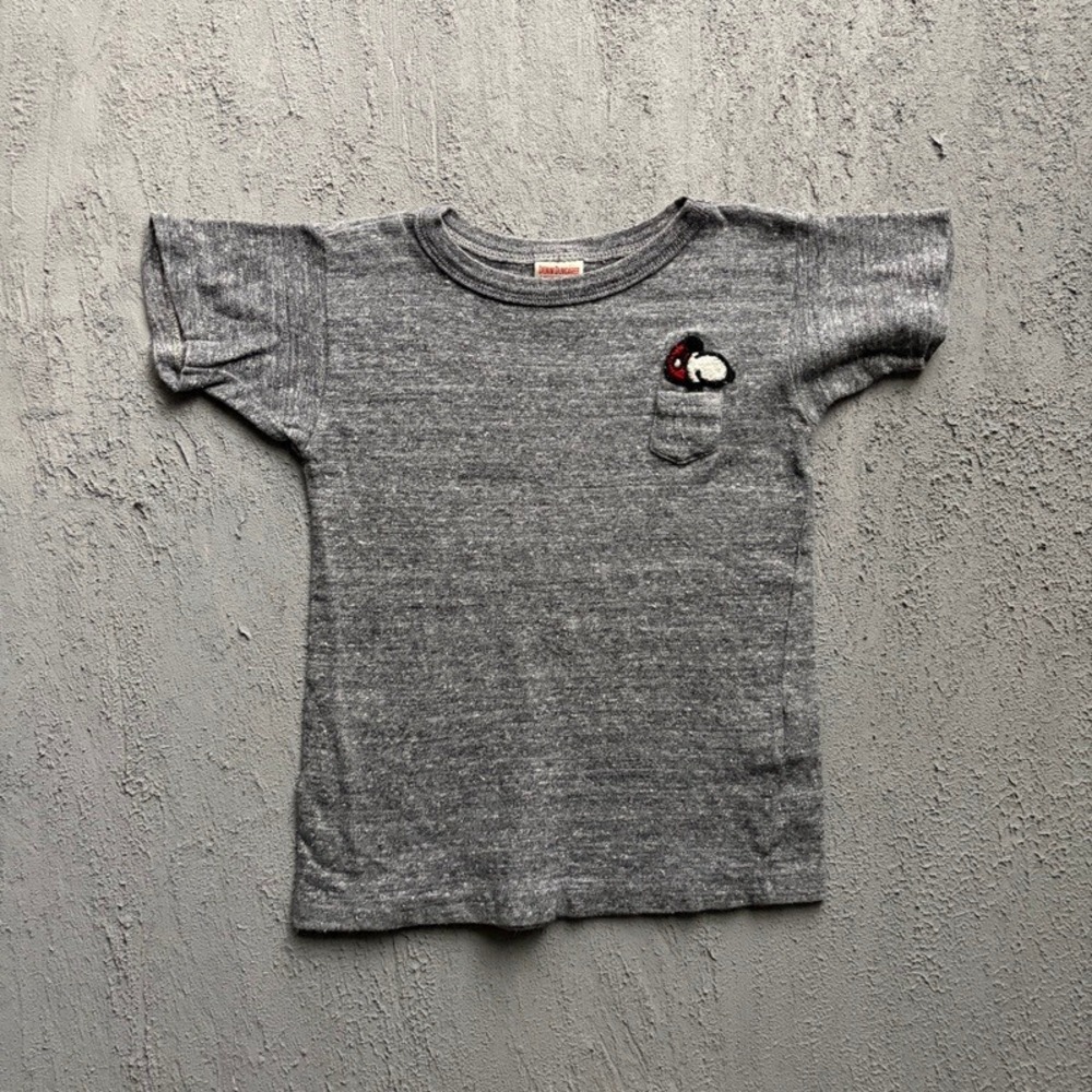 Denim Dungaree T Shirt Medium 120CM Grey Snoopy Peanuts Japan Baby Tee
